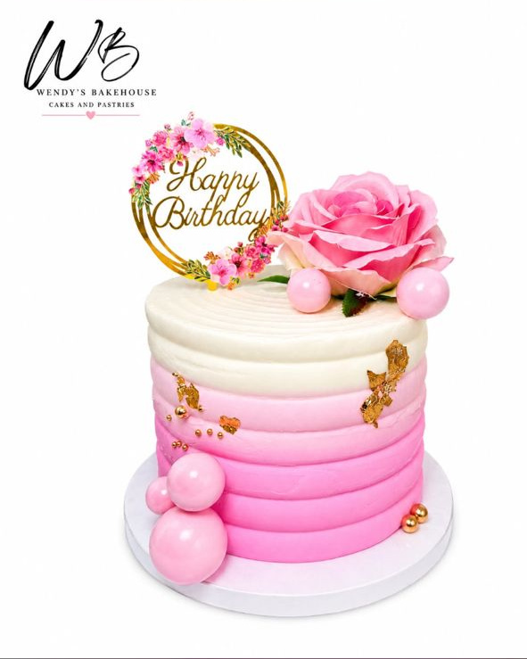 Pink Rose Ombré Cake